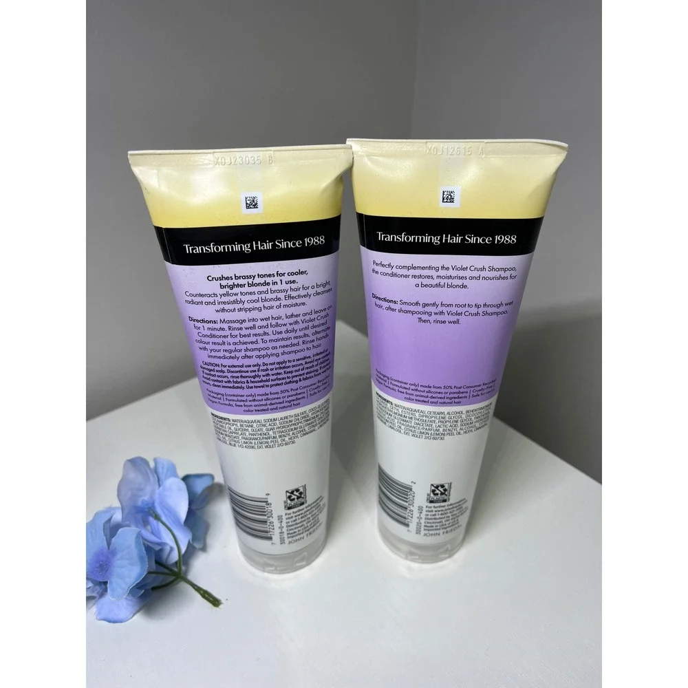 John Frieda Violet Crush Purple Shampoo and Conditioner Set 8.3 oz Blonde Hair